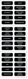 LARGE FORMAT DC PANEL LABELS (BLUE SEA SYSTEMS)