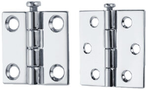BUTT HINGES - REMOVABLE PIN (PERKO) Chrome/Brass